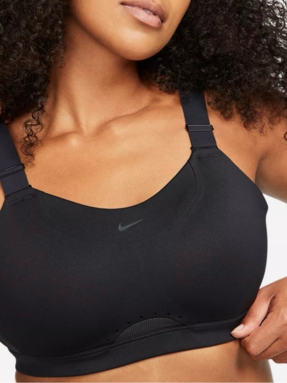 Nike Alpha Black High-Support Padded Adjustable Sports Bra Size Small (C-E)